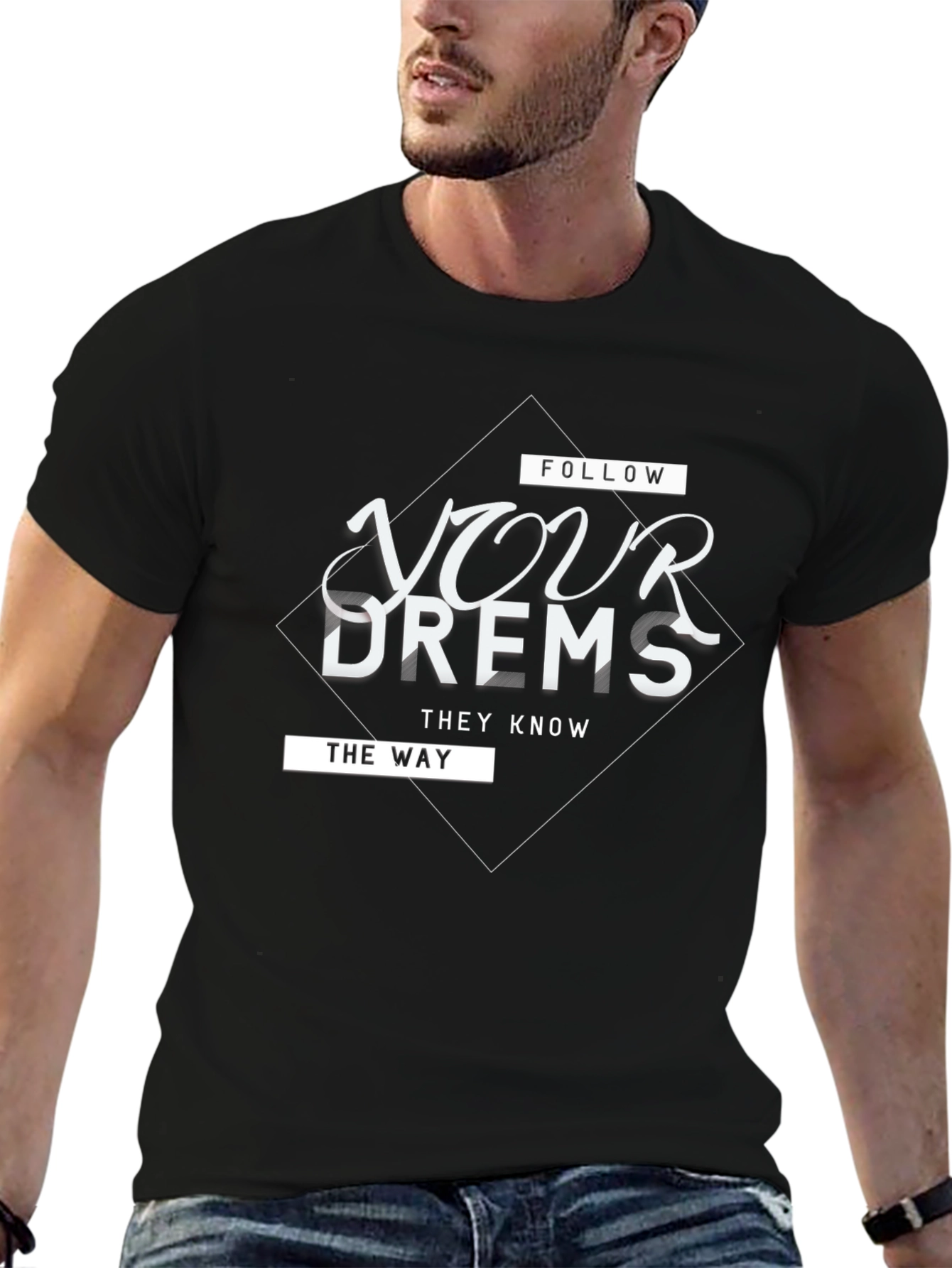 Follow Your Dreams Graphic T-Shirt - Black