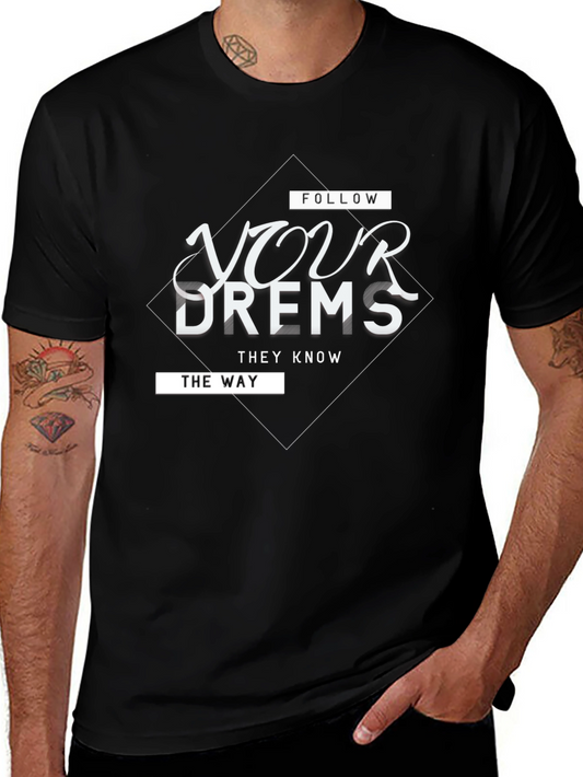 Follow Your Dreams Graphic T-Shirt - Black
