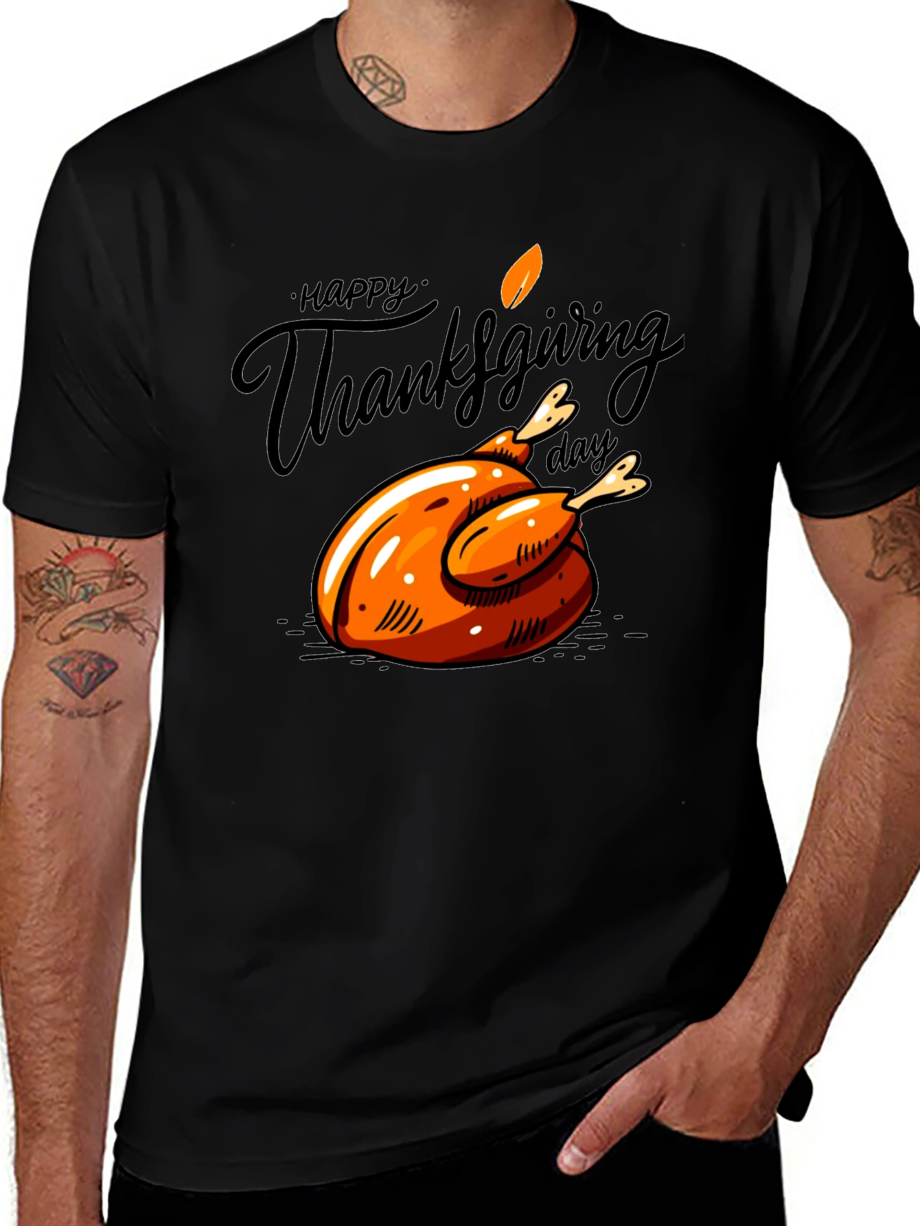 Thanksgiving Turkey Graphic T-Shirt - Festive Holiday Tee