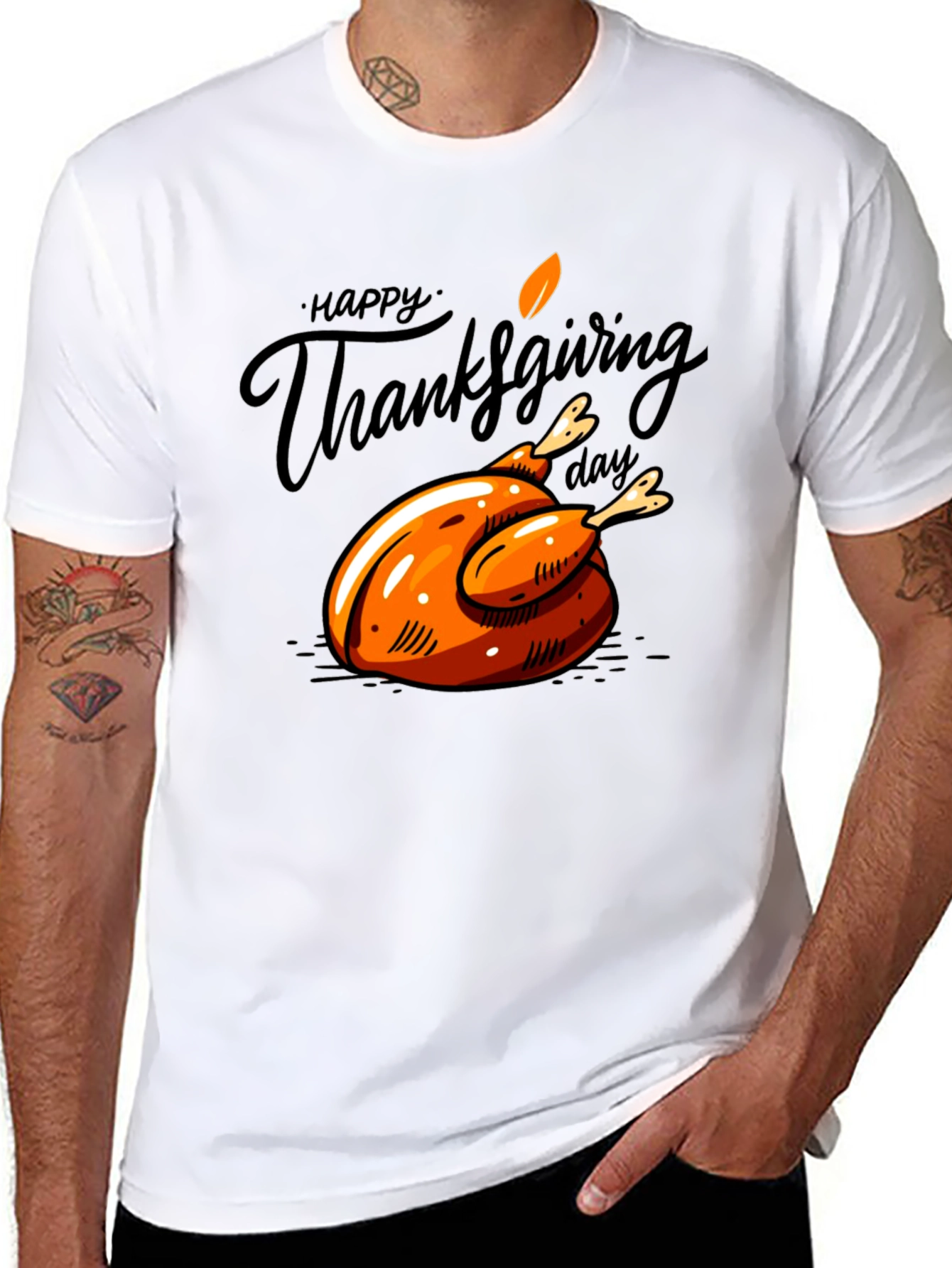 Thanksgiving Turkey Graphic T-Shirt - Festive Holiday Tee