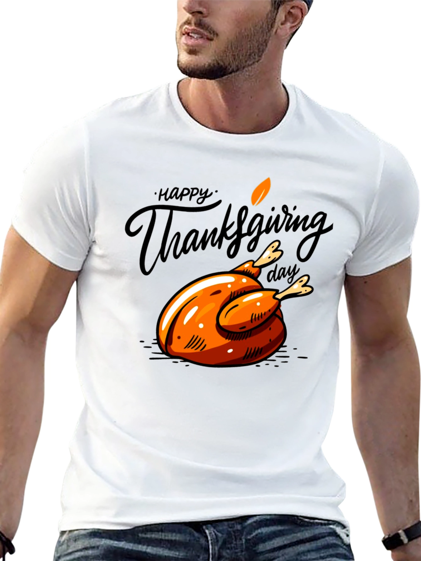 Thanksgiving Turkey Graphic T-Shirt - Festive Holiday Tee