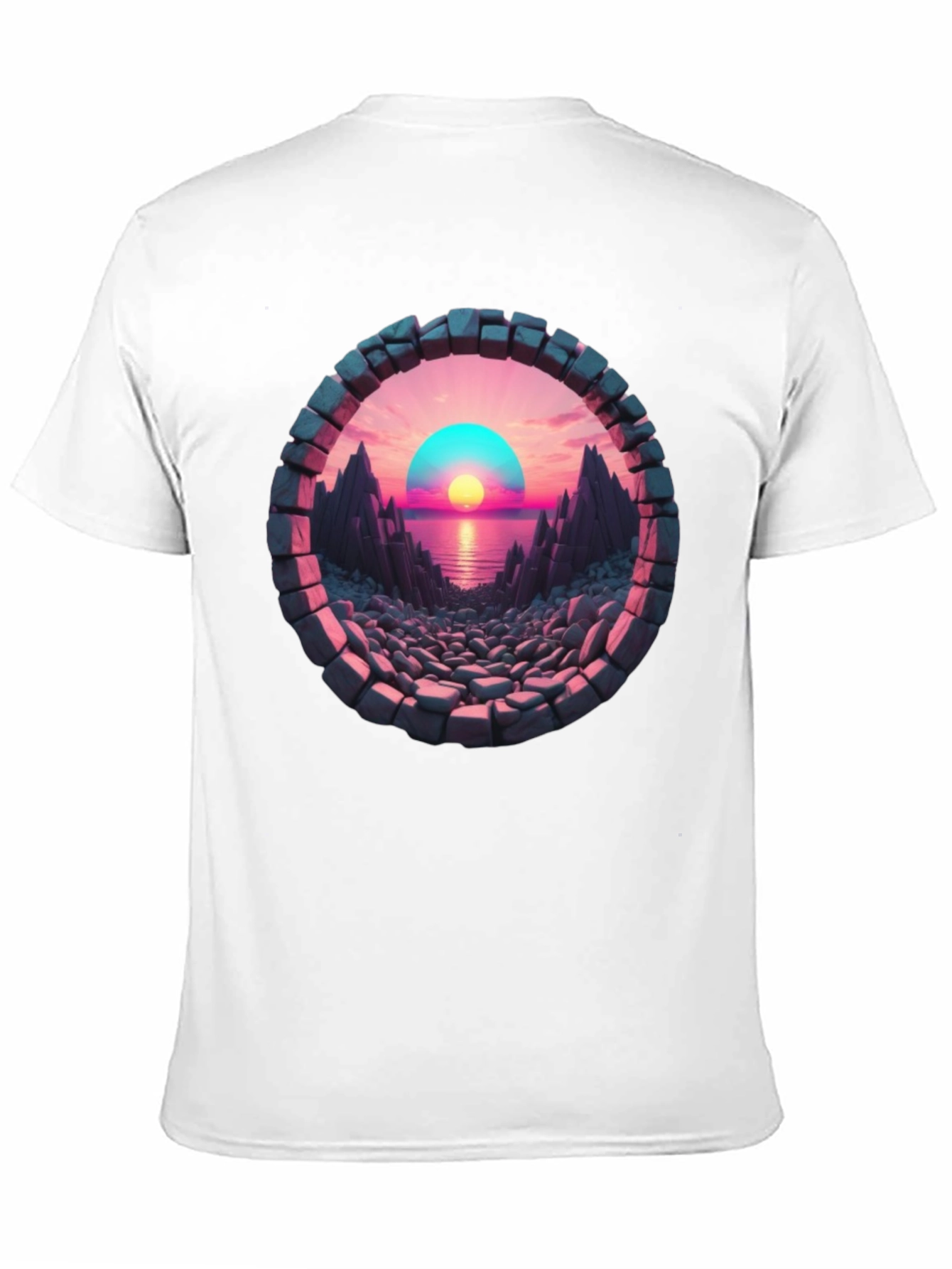 Sunset Portal Black T-Shirt - Unique Graphic Tee