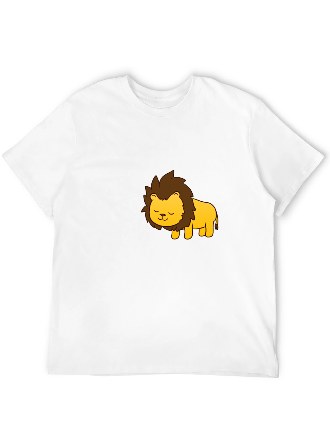 Cute Cartoon Lion Graphic Black T-Shirt