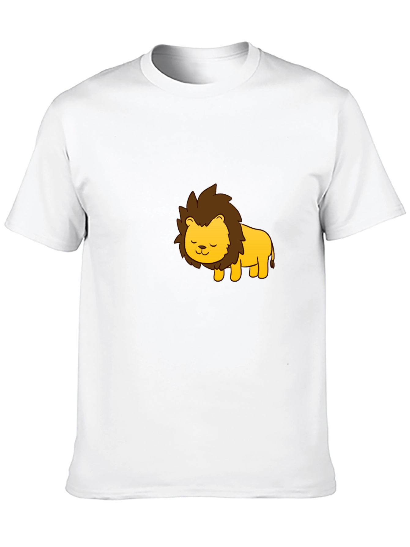 Cute Cartoon Lion Graphic Black T-Shirt