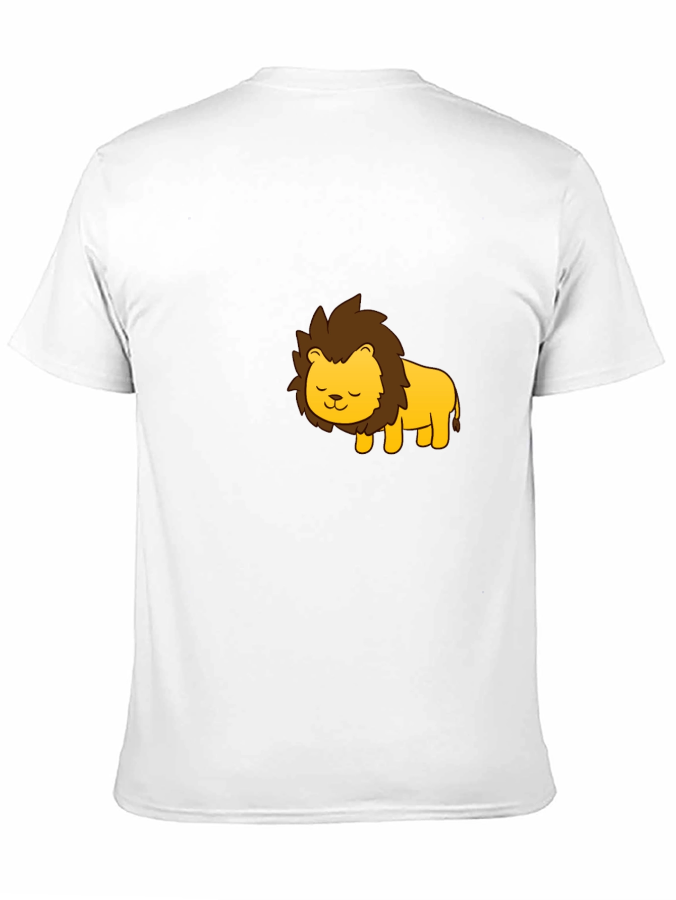 Cute Cartoon Lion Graphic Black T-Shirt
