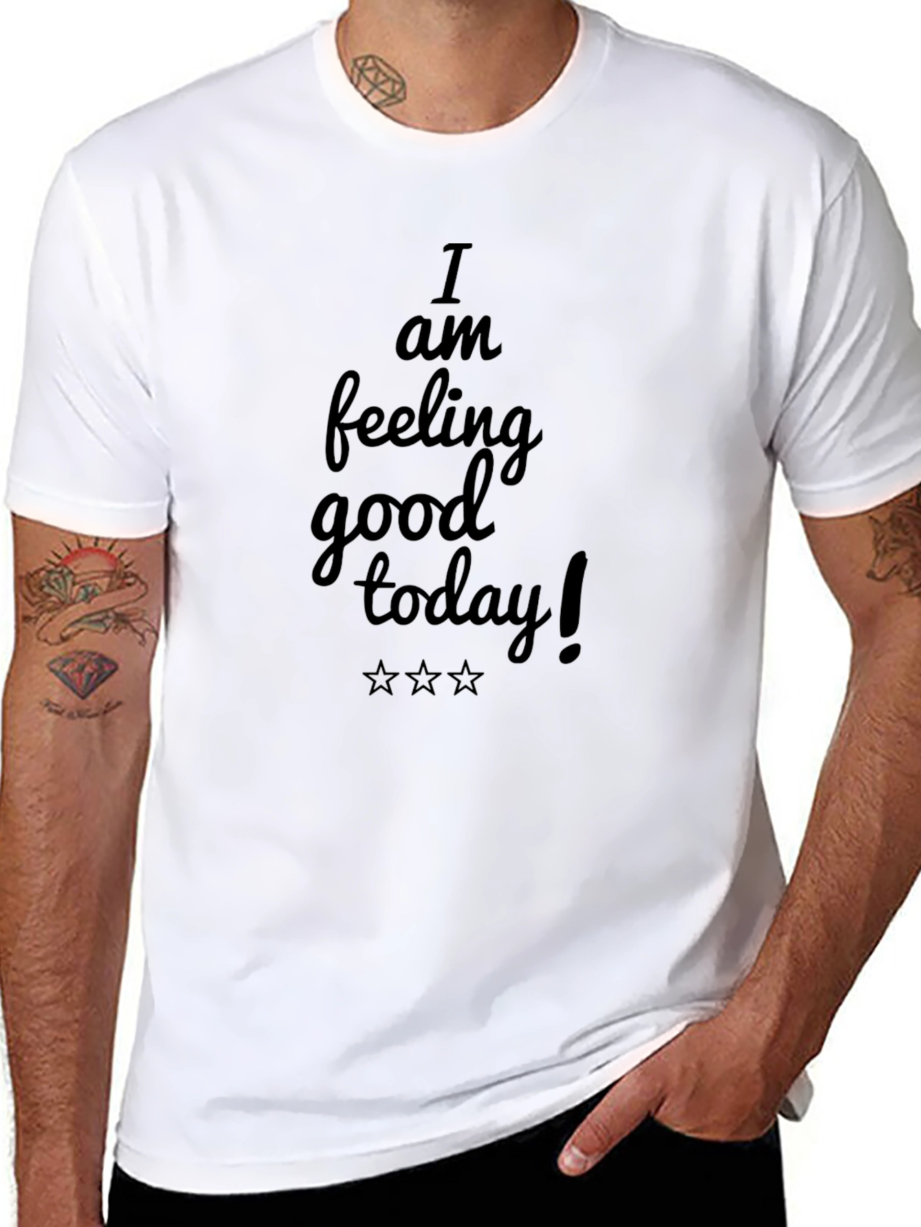 I am feeling good today! Black T-Shirt