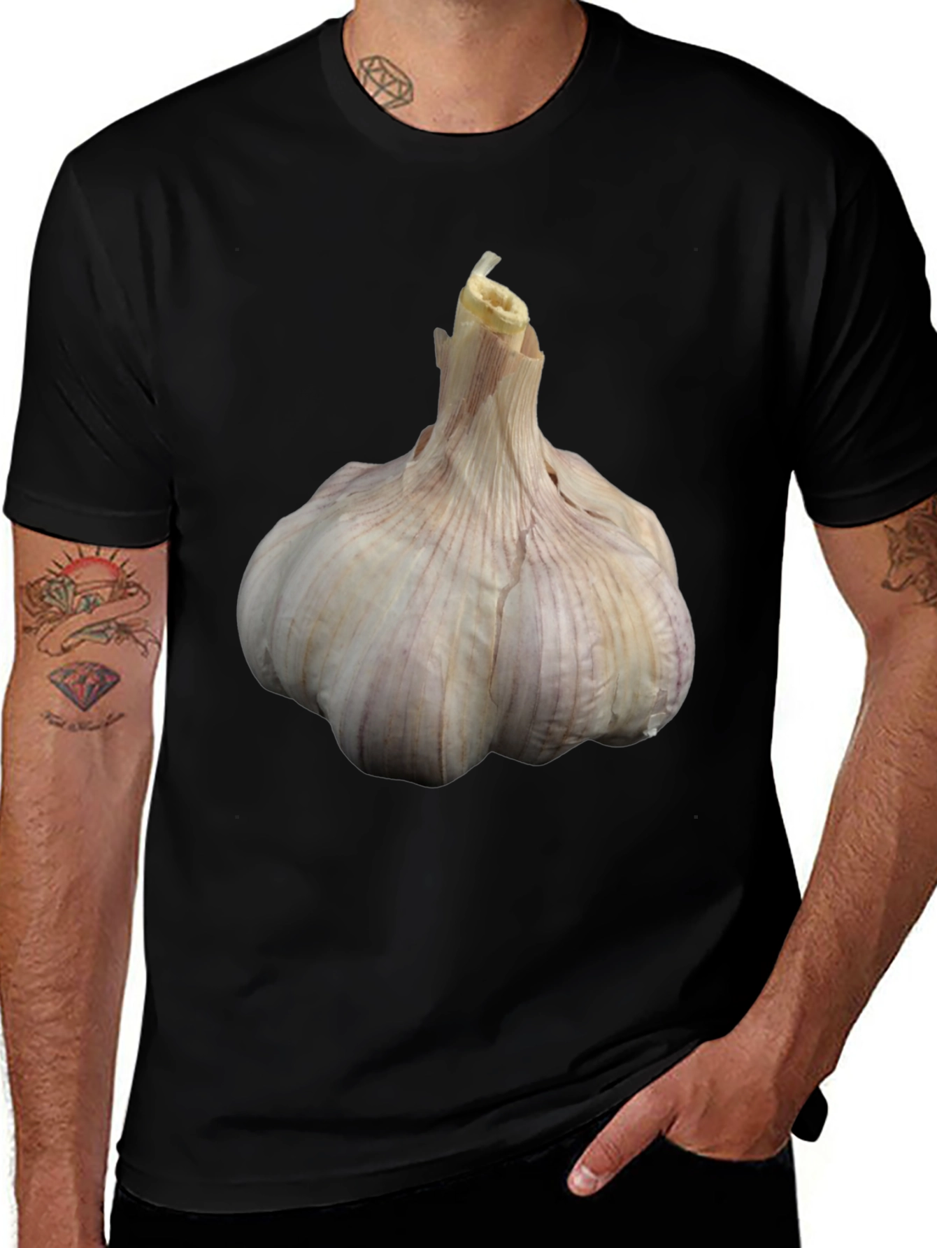 Garlic Graphic Tee - Novelty Food Shirt