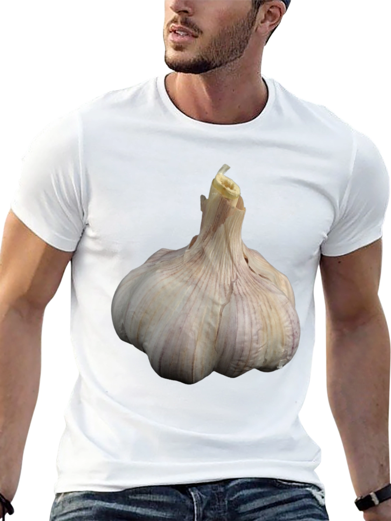 Garlic Graphic Tee - Novelty Food Shirt