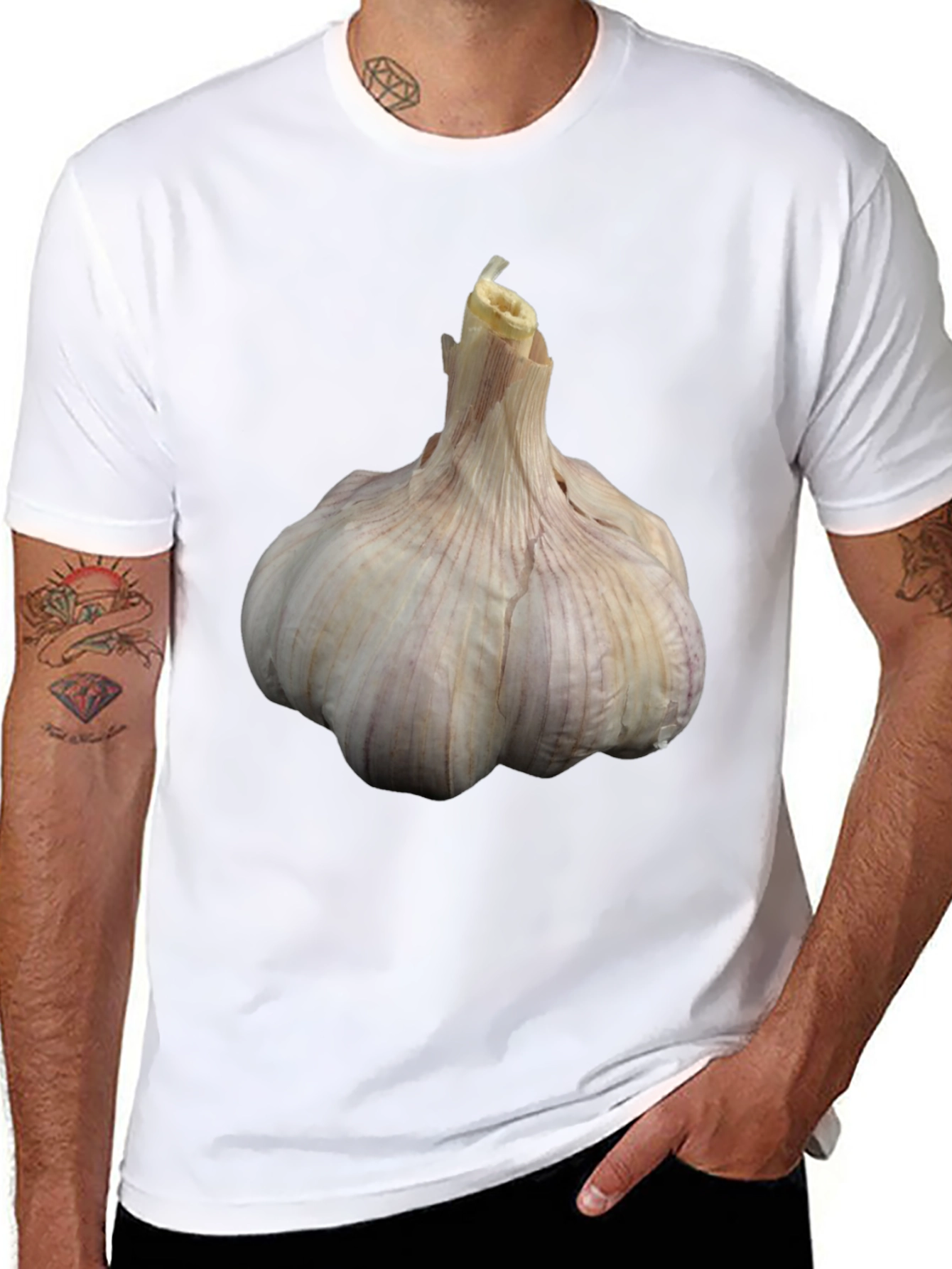 Garlic Graphic Tee - Novelty Food Shirt