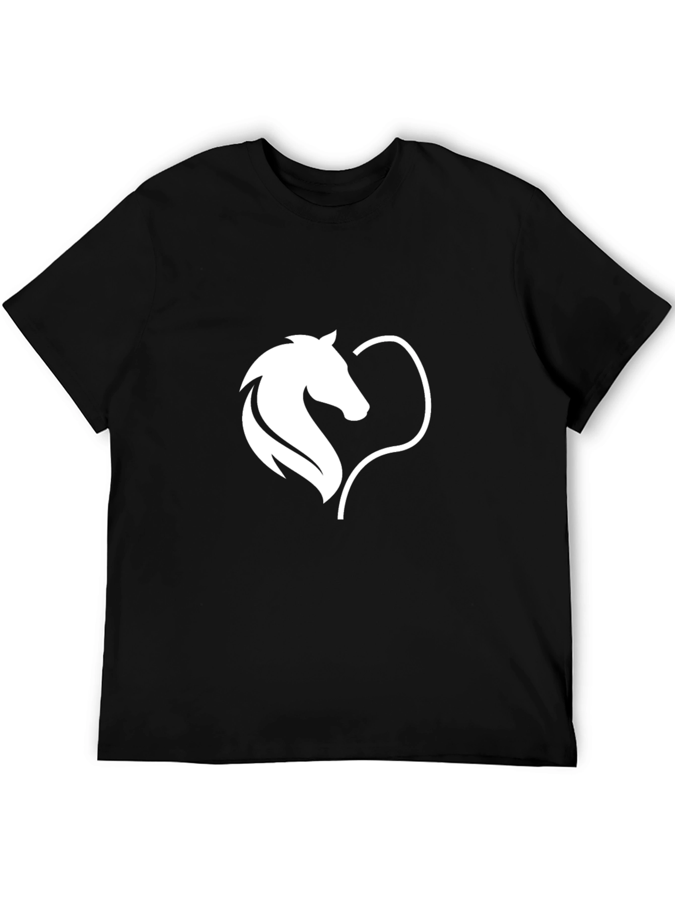 Horse Heart Graphic Tee - Stylish Black T-Shirt