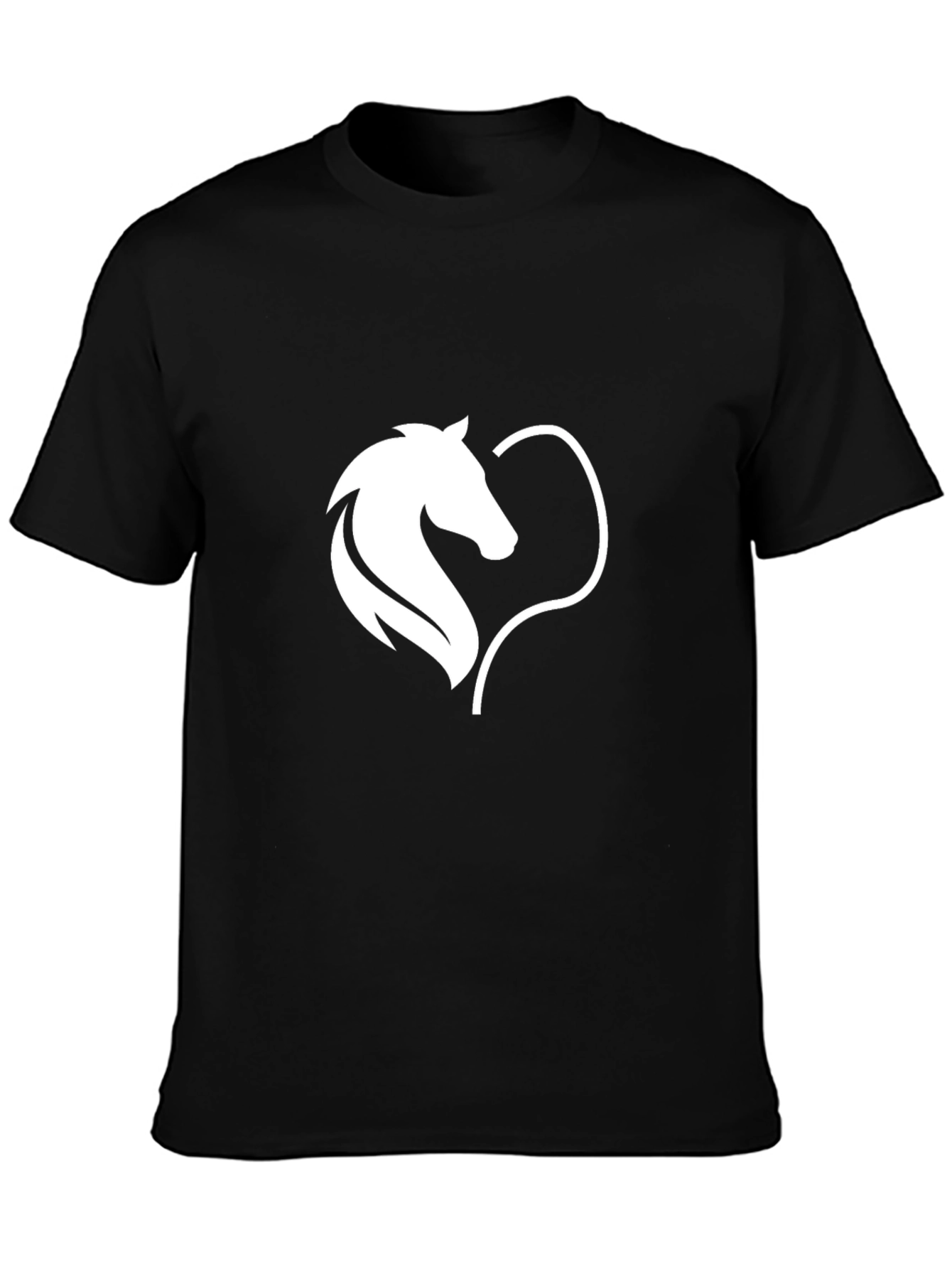 Horse Heart Graphic Tee - Stylish Black T-Shirt