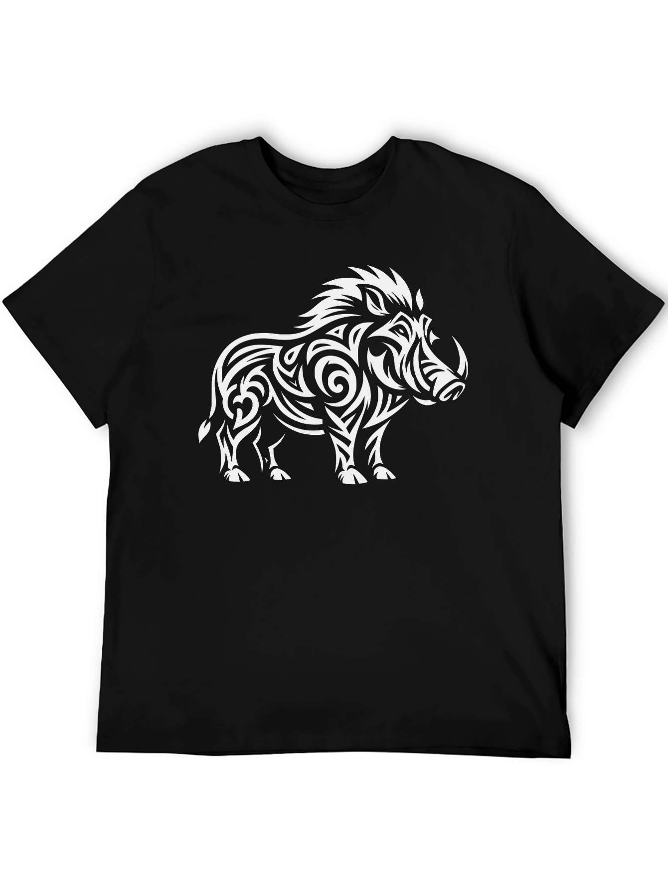 Tribal Boar Graphic Tee - Black T-Shirt