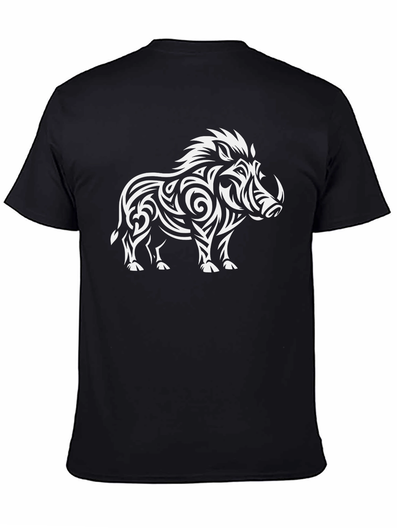 Tribal Boar Graphic Tee - Black T-Shirt