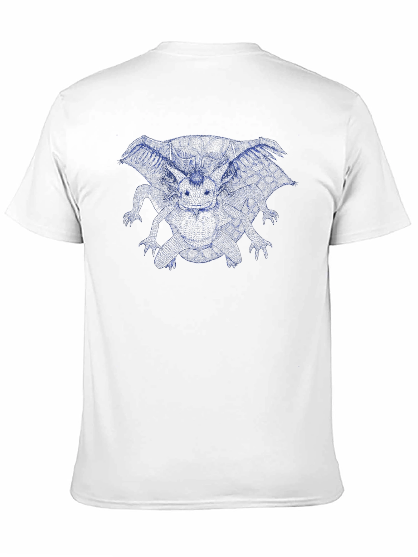 Blue Dragon Graphic Print Black T-Shirt