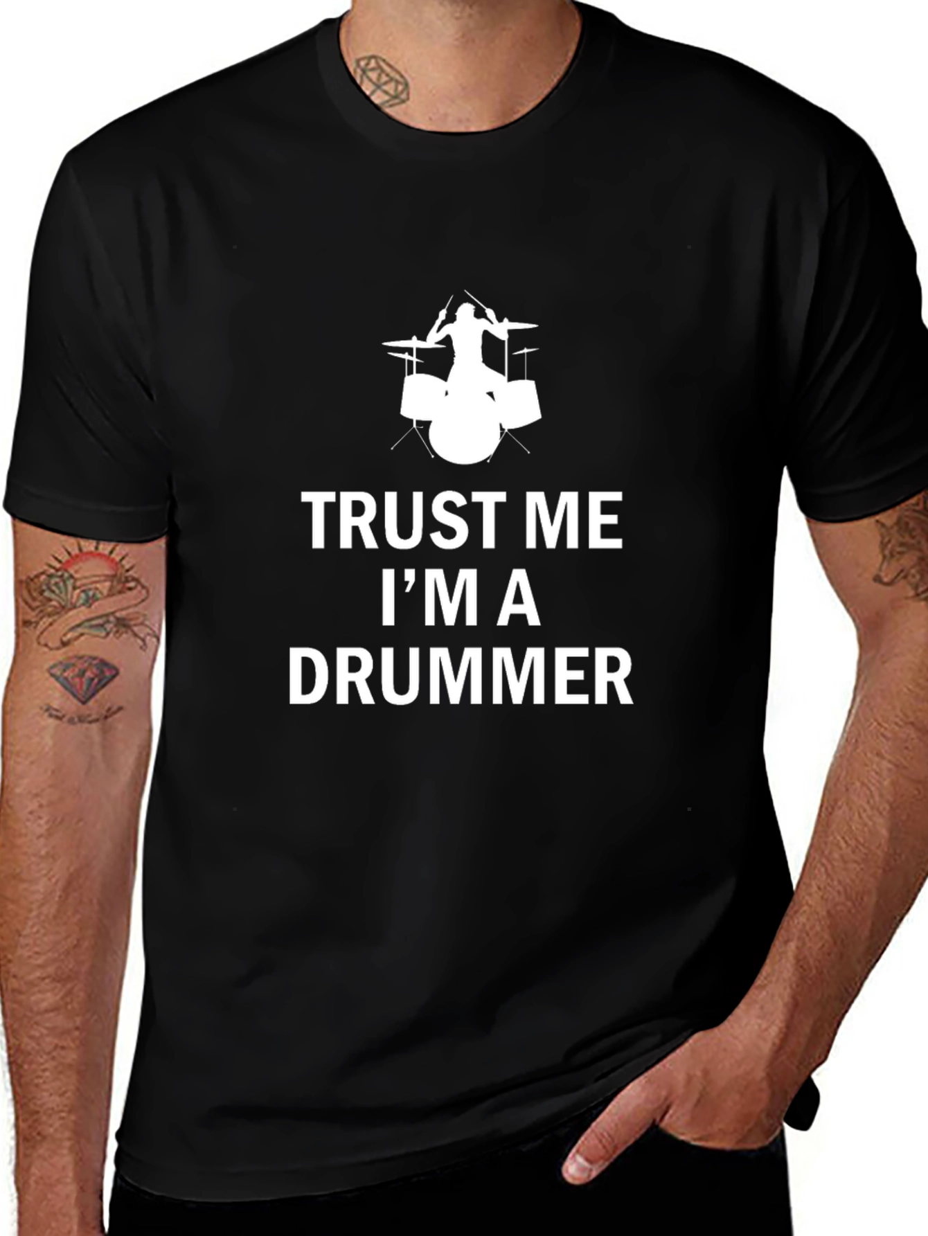 Trust Me Im A Drummer Black T-Shirt