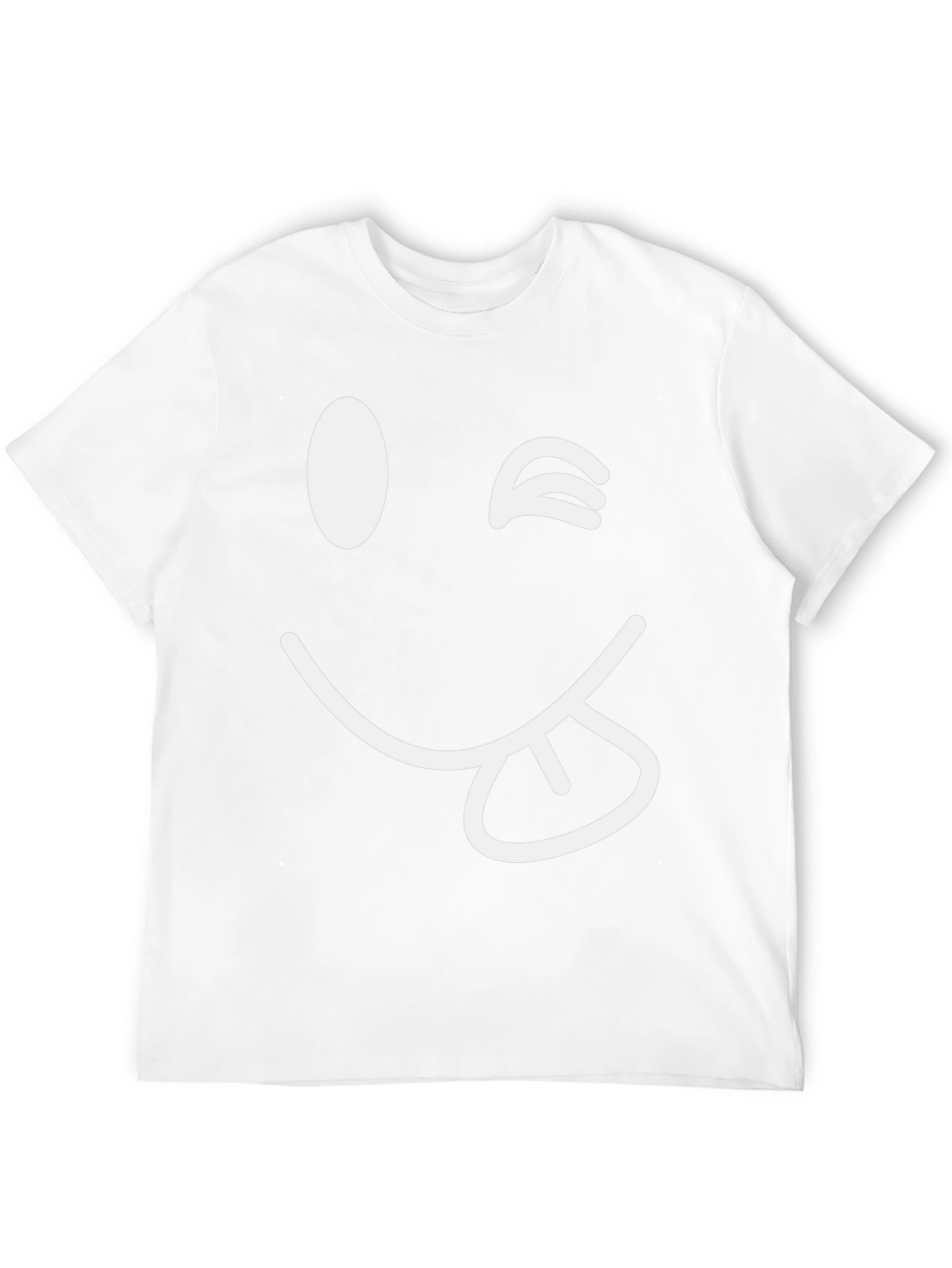 Winking Emoji Graphic Tee - Black Cotton Blend