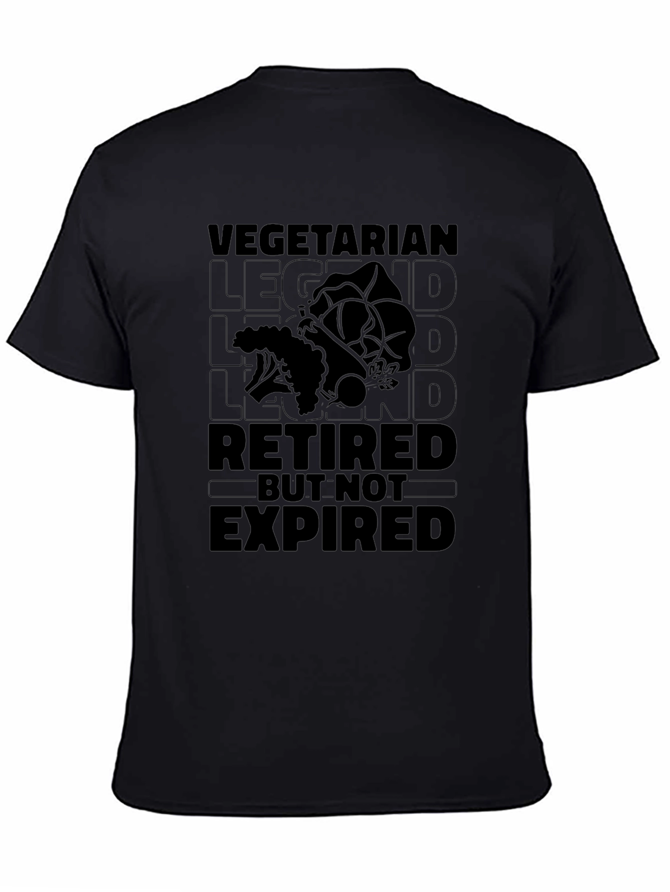 Vegetarian Legend Retired Black Graphic Tee