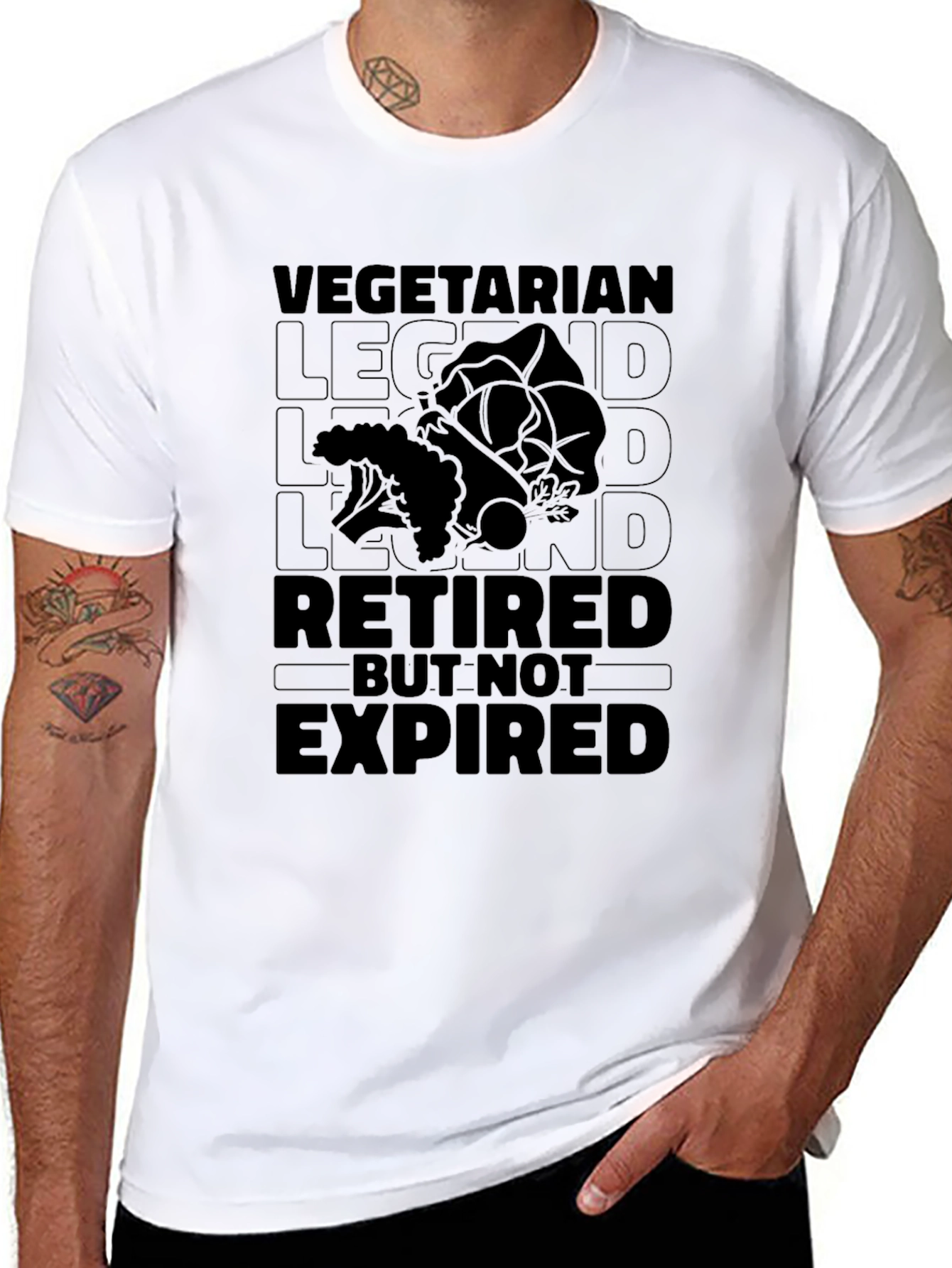 Vegetarian Legend Retired Black Graphic Tee