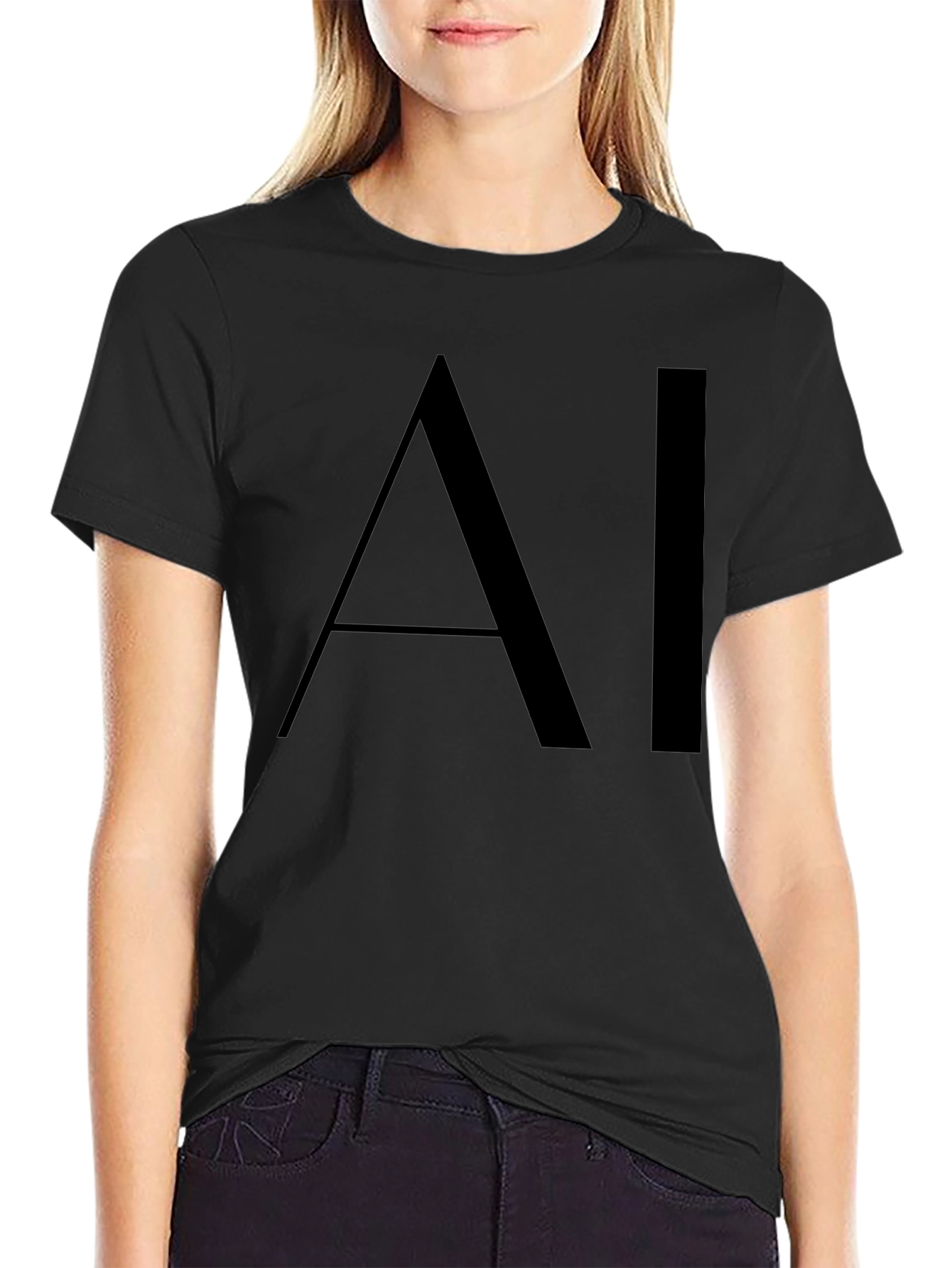 AI Graphic Black T-Shirt - Modern Design