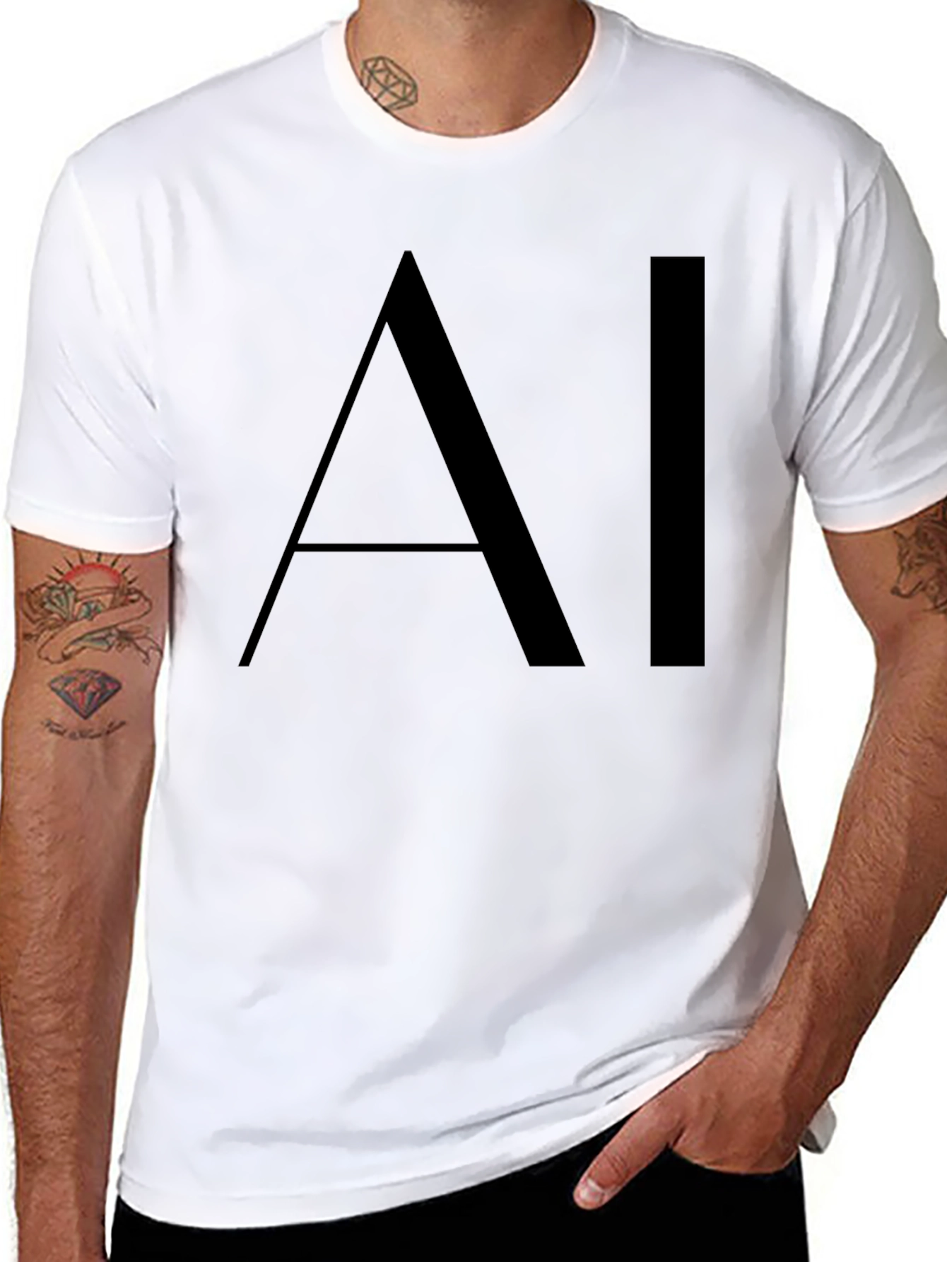 AI Graphic Black T-Shirt - Modern Design