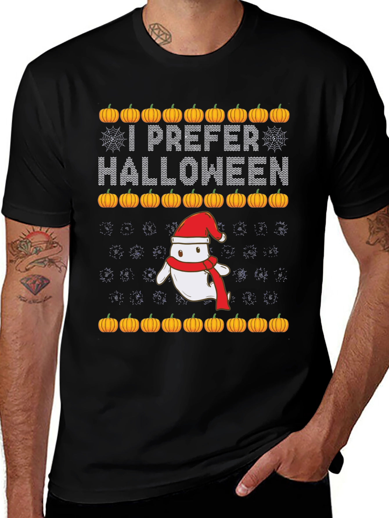 I Prefer Halloween Christmas Ghost T-Shirt