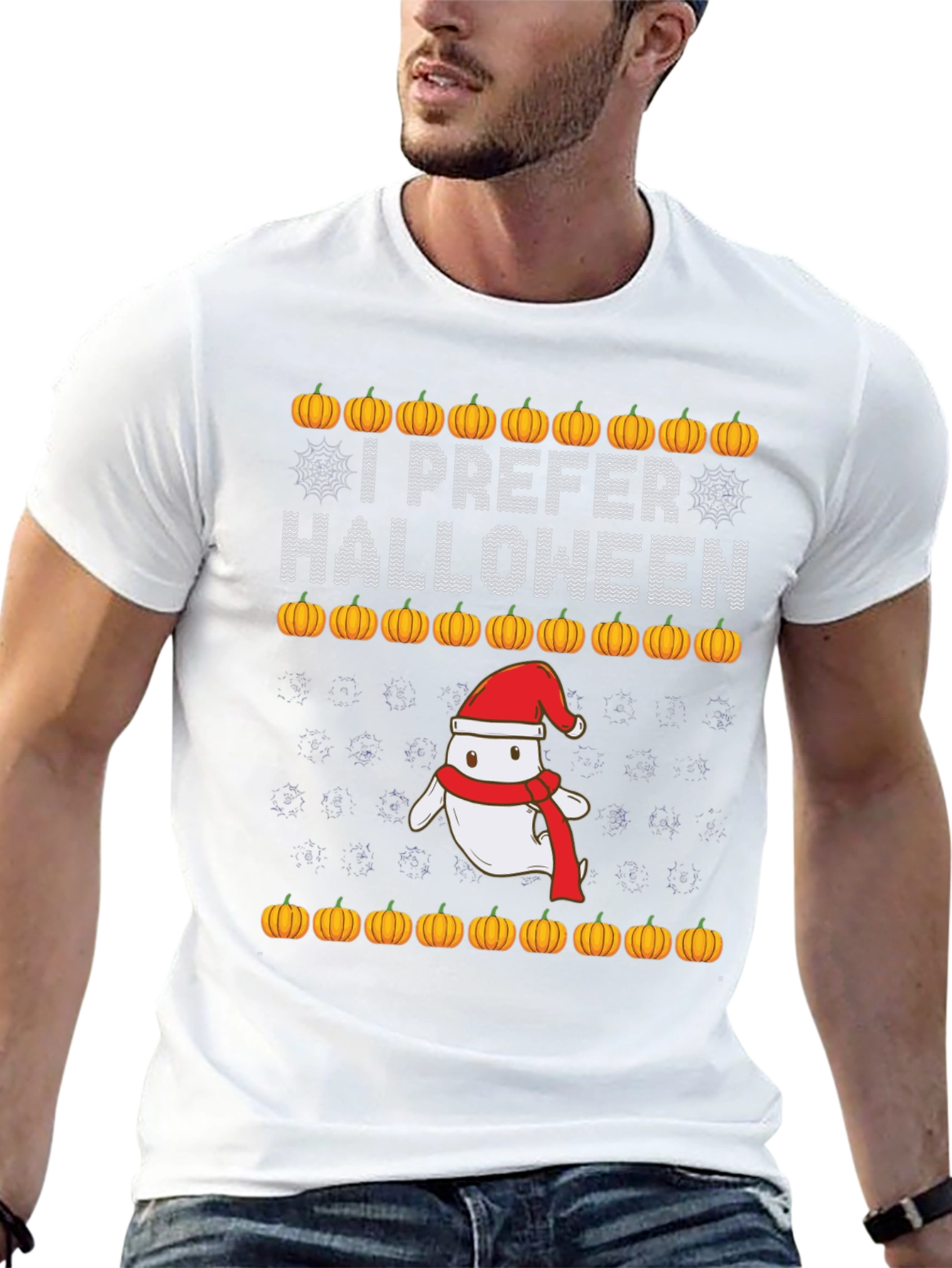 I Prefer Halloween Christmas Ghost T-Shirt