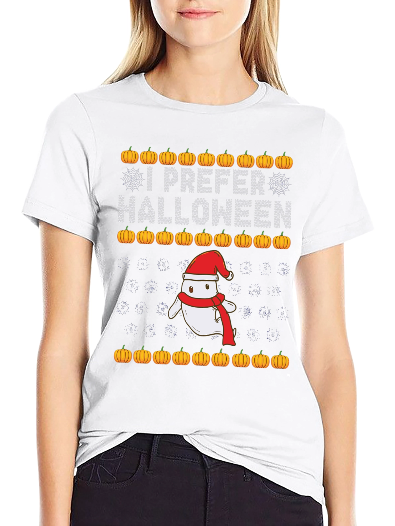 I Prefer Halloween Christmas Ghost T-Shirt