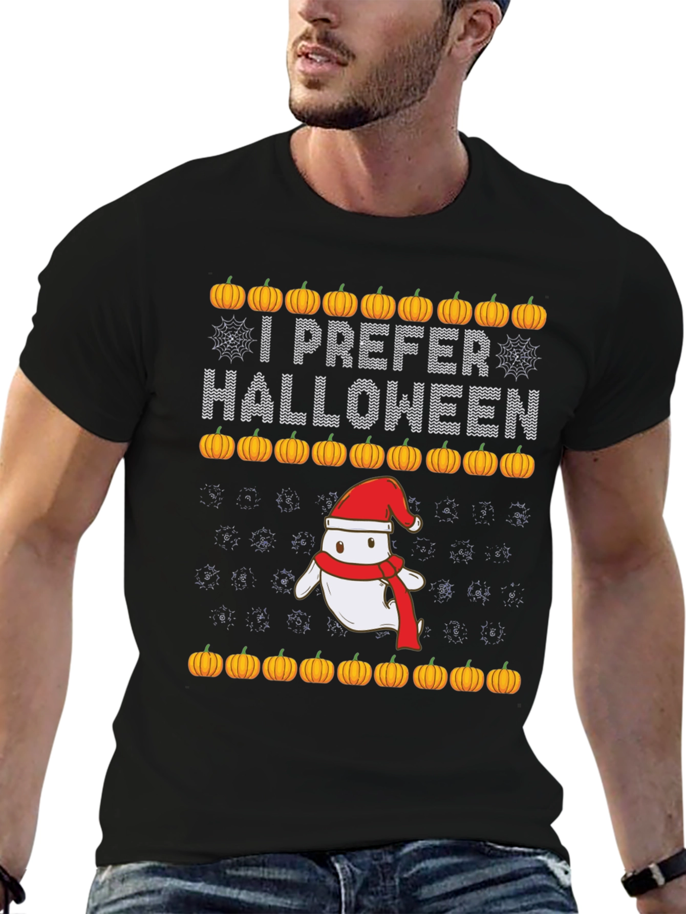 I Prefer Halloween Christmas Ghost T-Shirt