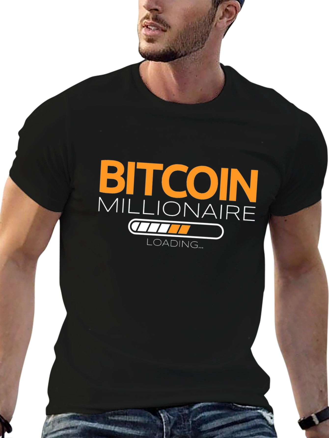Bitcoin Millionaire Loading Black T-Shirt