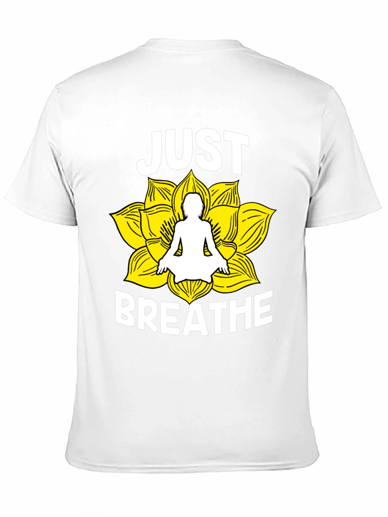 Just Breathe Yoga Lotus Flower Graphic T-Shirt