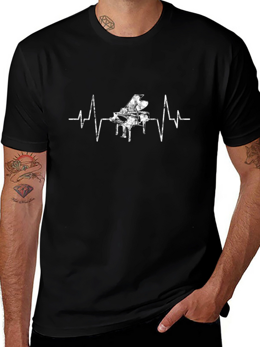 Piano Heartbeat T-Shirt - Musicians Style!
