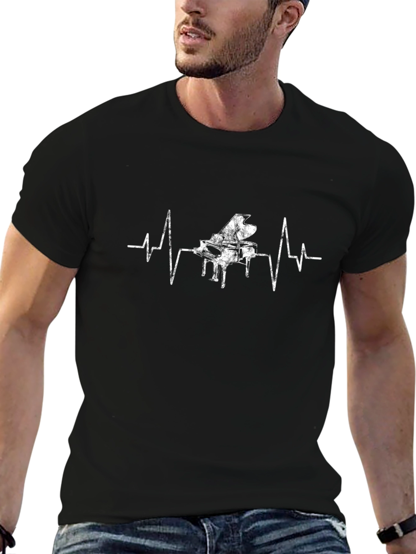 Piano Heartbeat T-Shirt - Musicians Style!