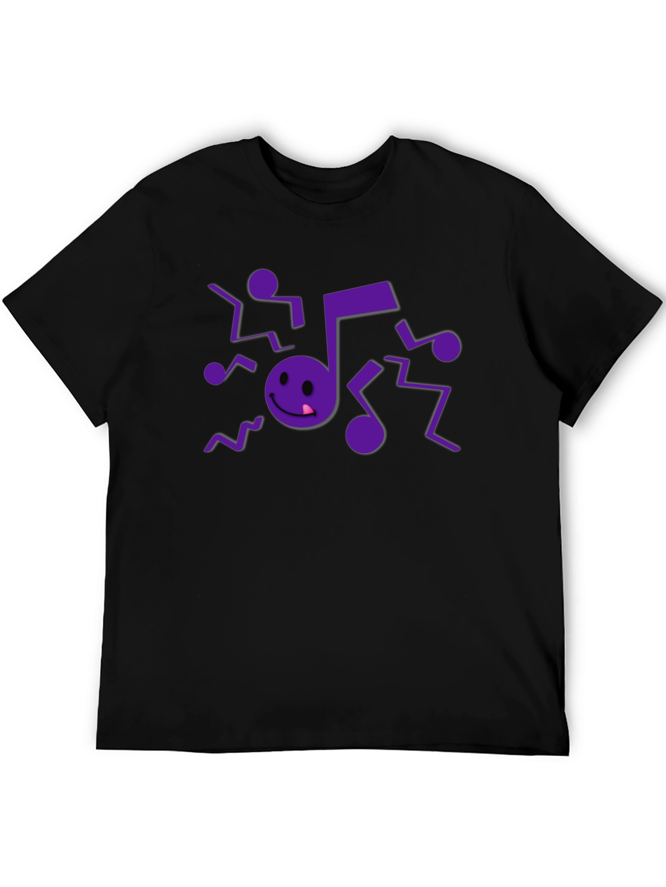 Musical Note Graphic Black T-Shirt