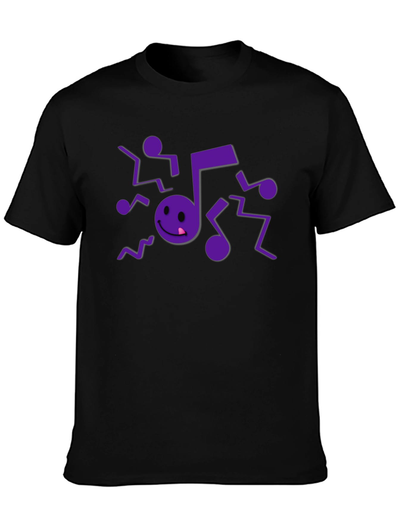 Musical Note Graphic Black T-Shirt