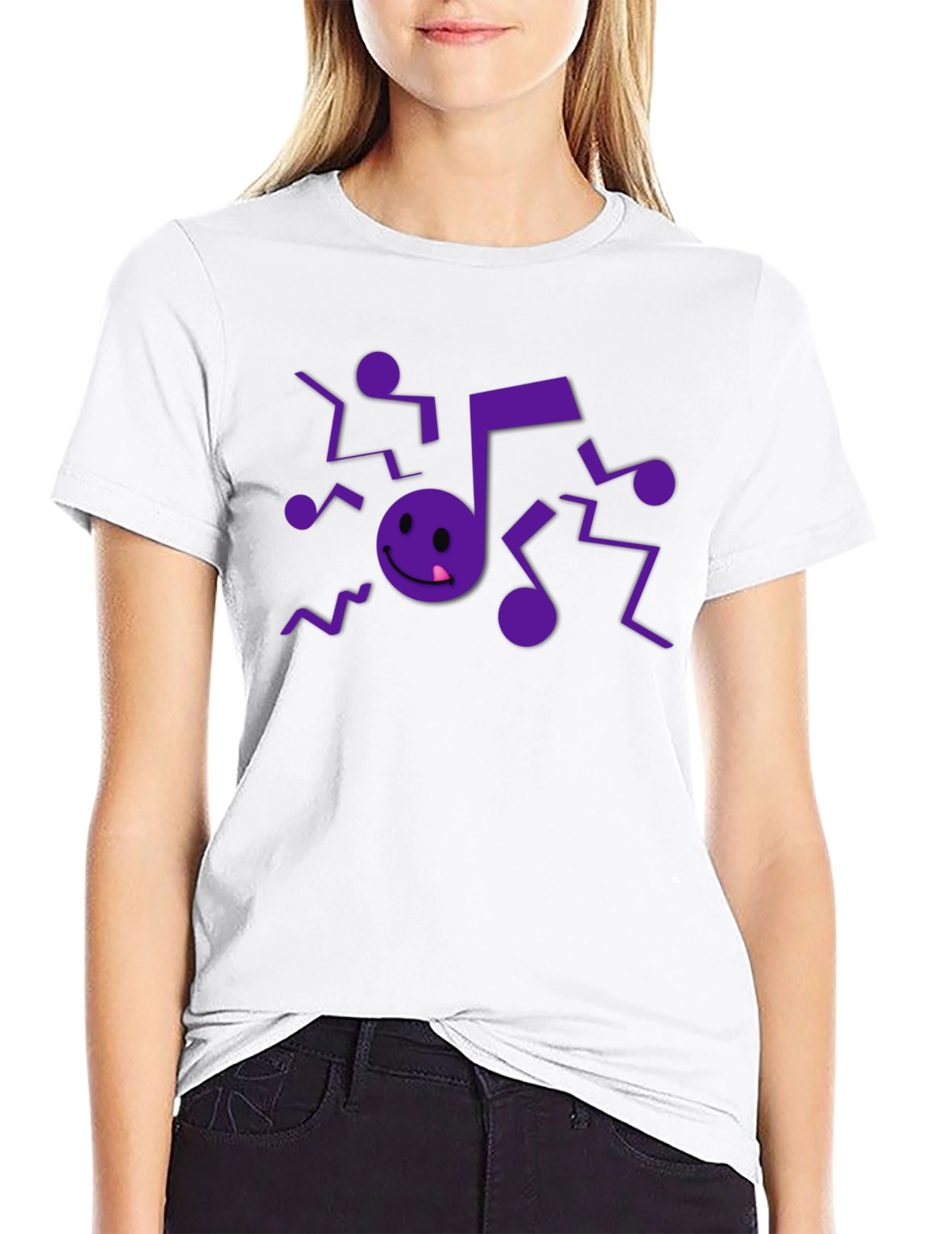 Musical Note Graphic Black T-Shirt