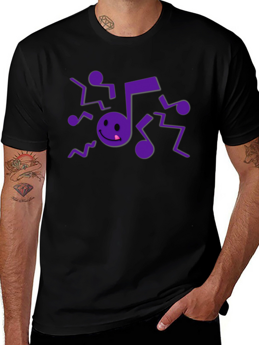 Musical Note Graphic Black T-Shirt