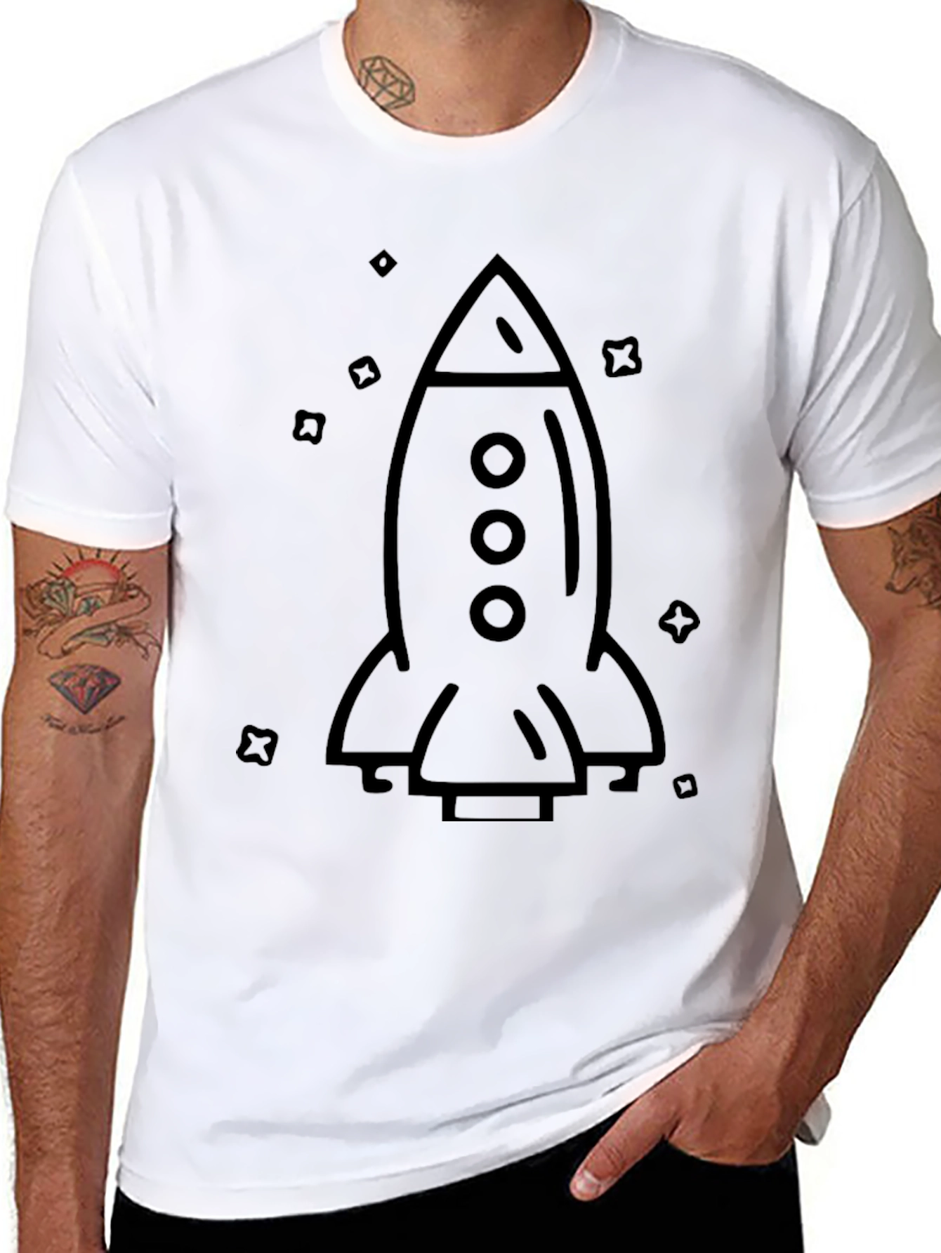 Rocket Graphic Tee - Modern Space Design