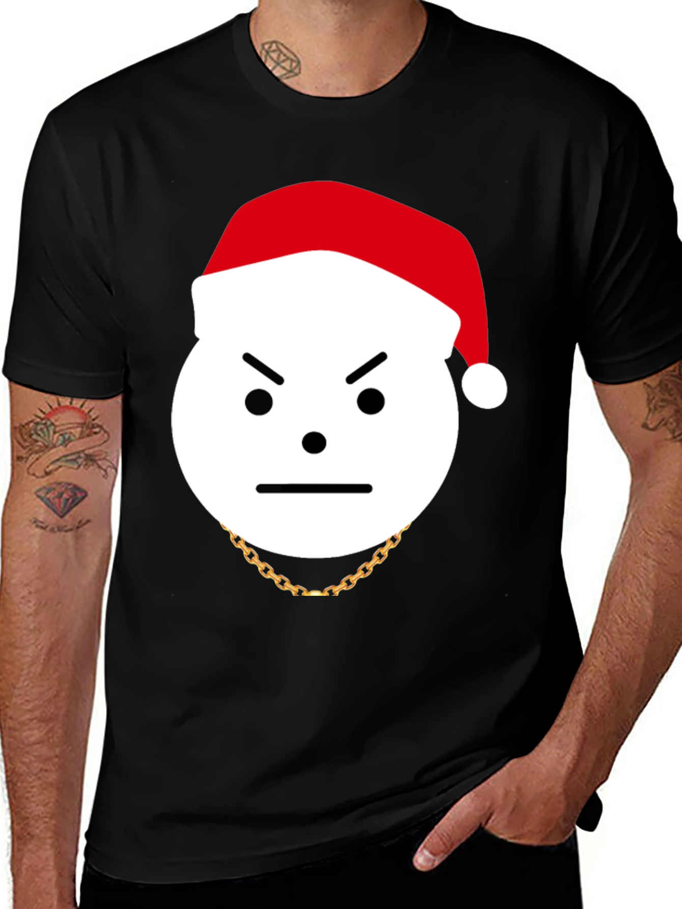 Grumpy Santa Graphic Tee - Holiday Humor