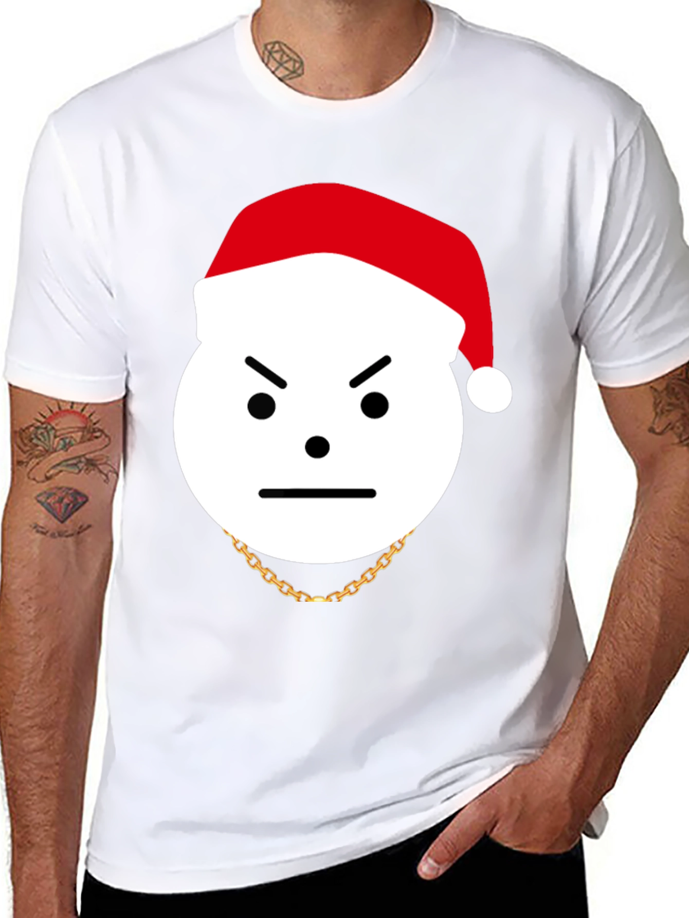Grumpy Santa Graphic Tee - Holiday Humor