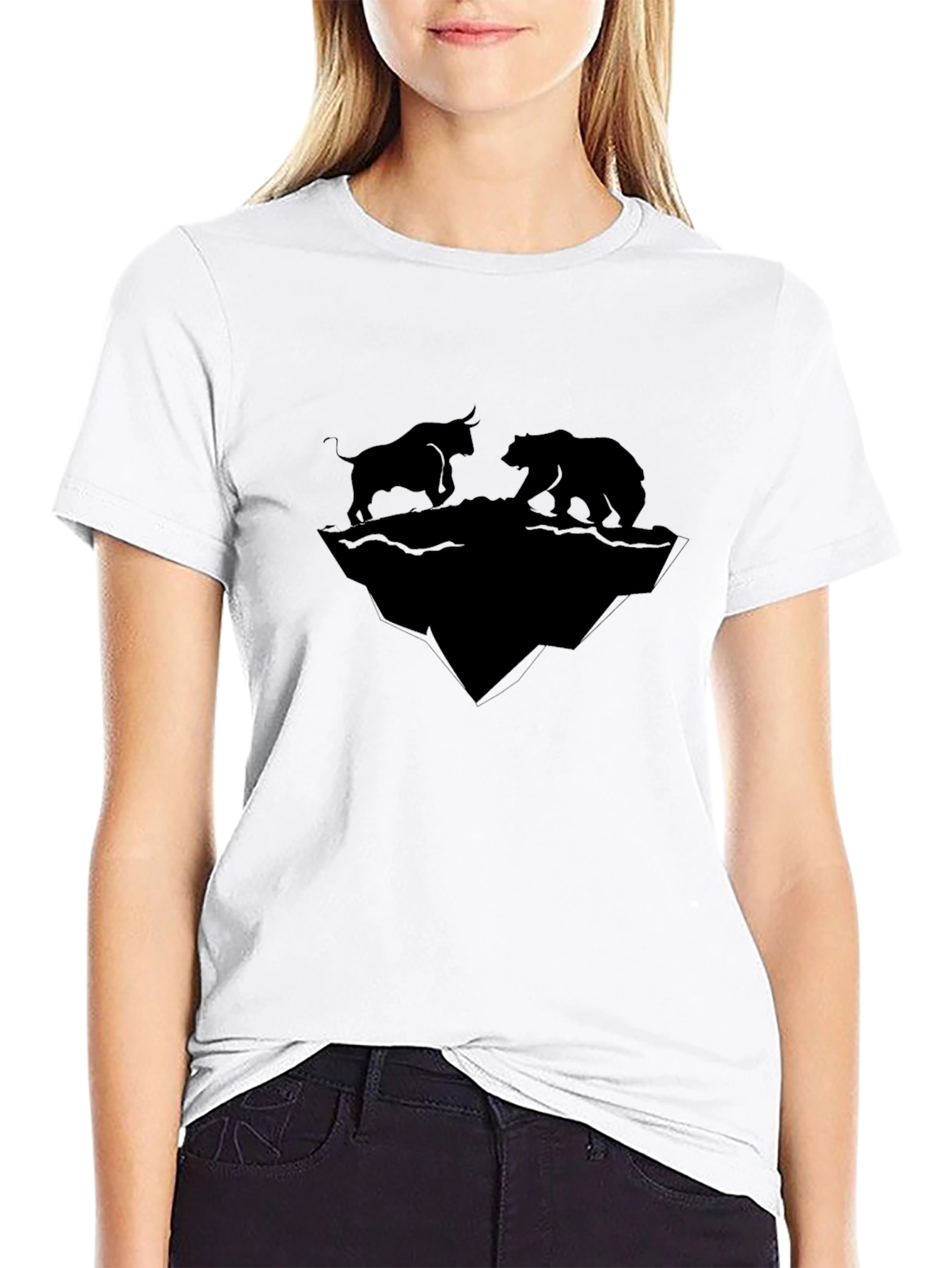 Bull vs Bear Market Black Graphic Tee