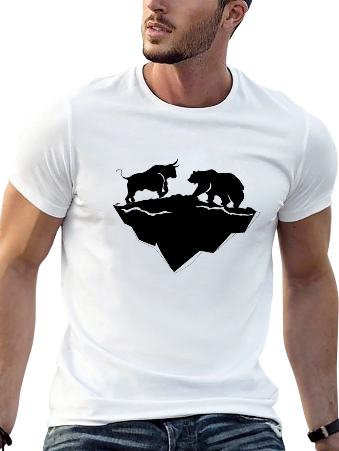 Bull vs Bear Market Black Graphic Tee