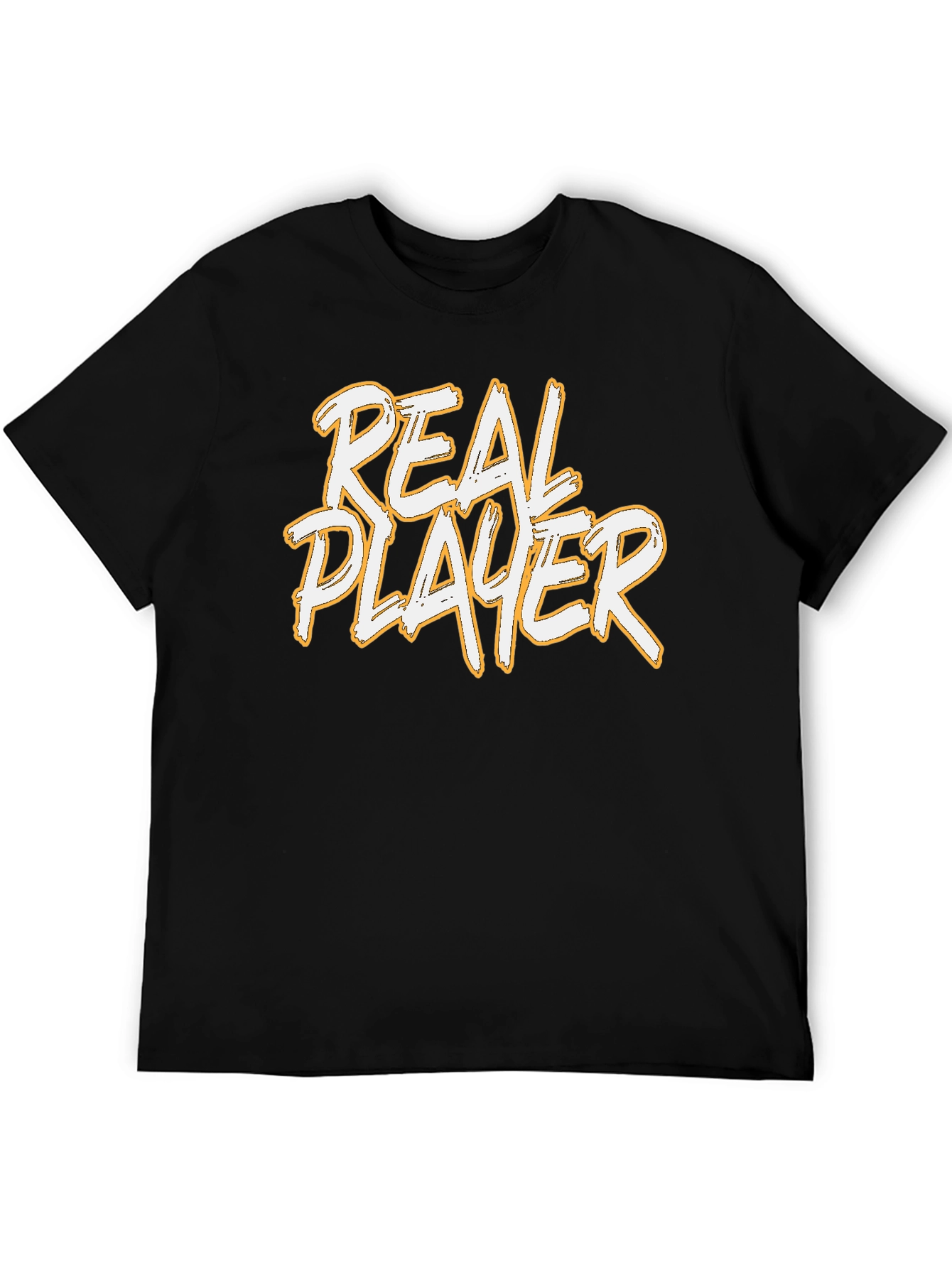 Real Player Graphic Print Black T-Shirt