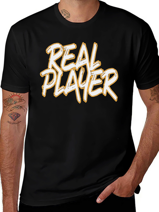 Real Player Graphic Print Black T-Shirt
