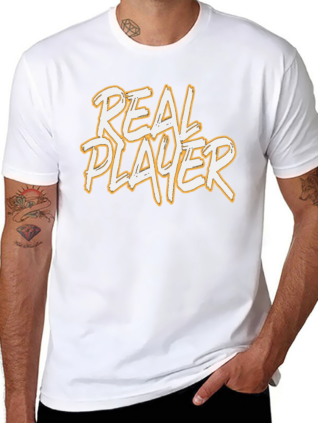 Real Player Graphic Print Black T-Shirt