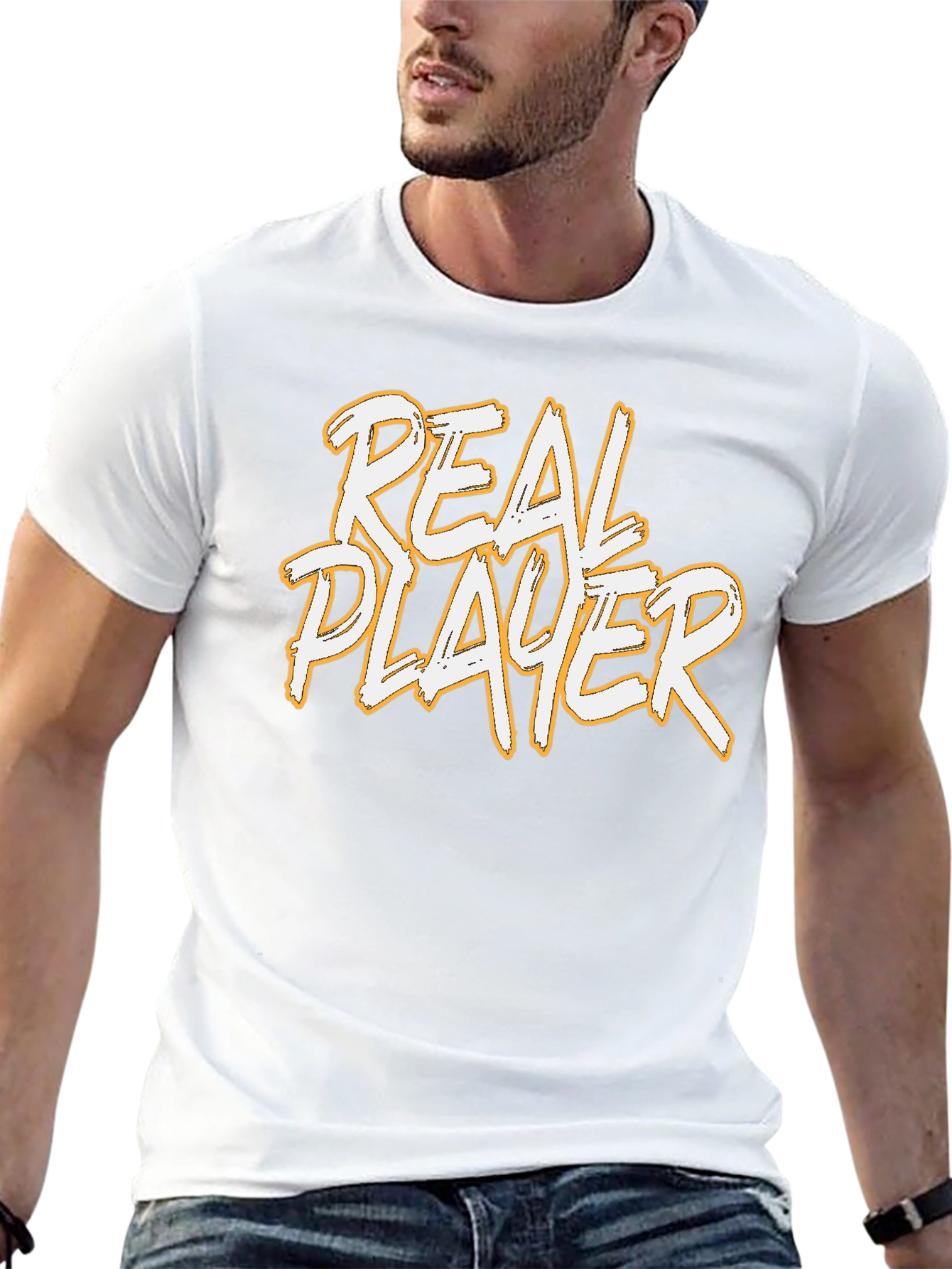 Real Player Graphic Print Black T-Shirt