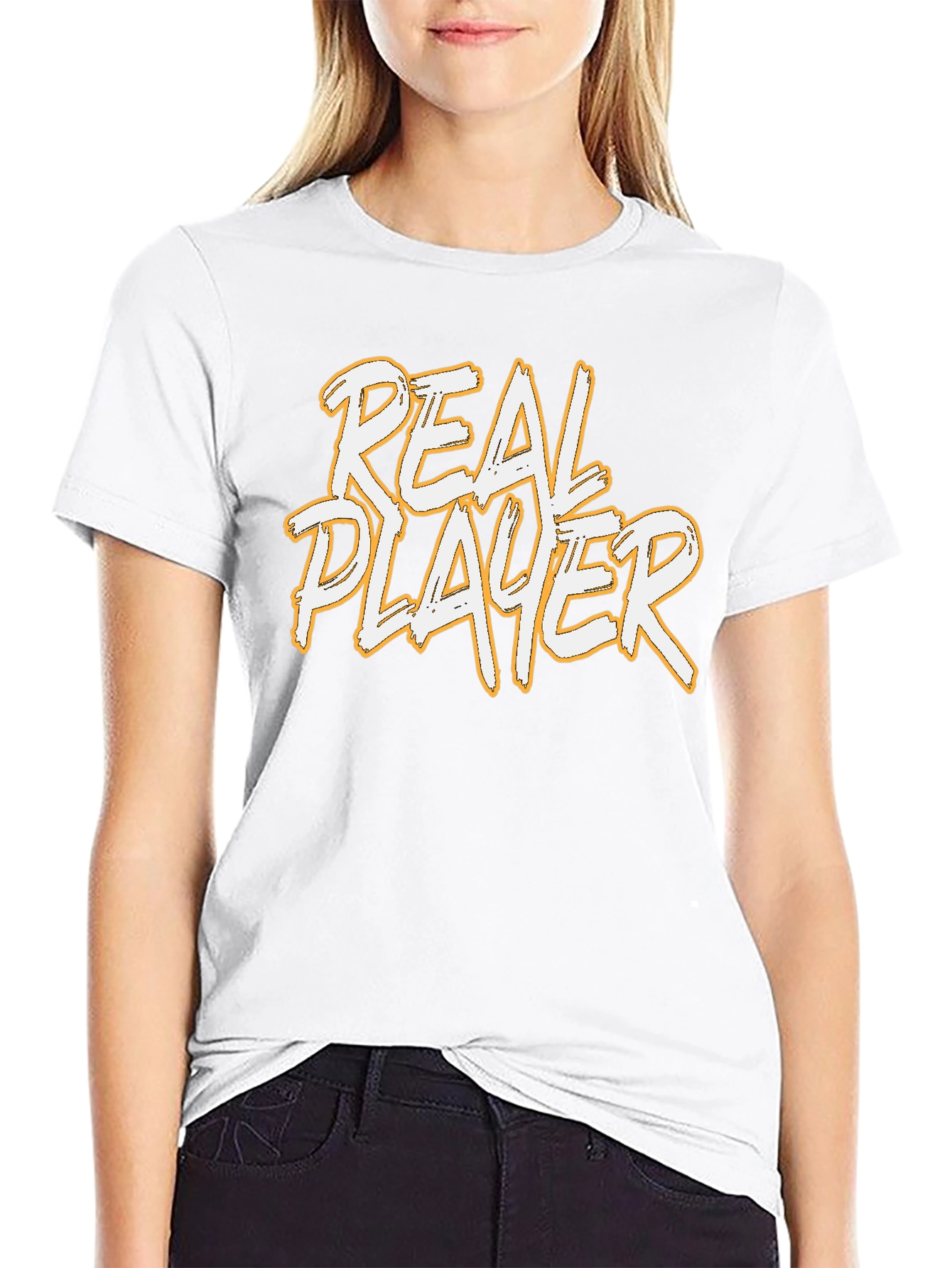 Real Player Graphic Print Black T-Shirt