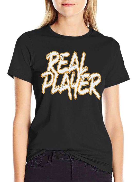 Real Player Graphic Print Black T-Shirt