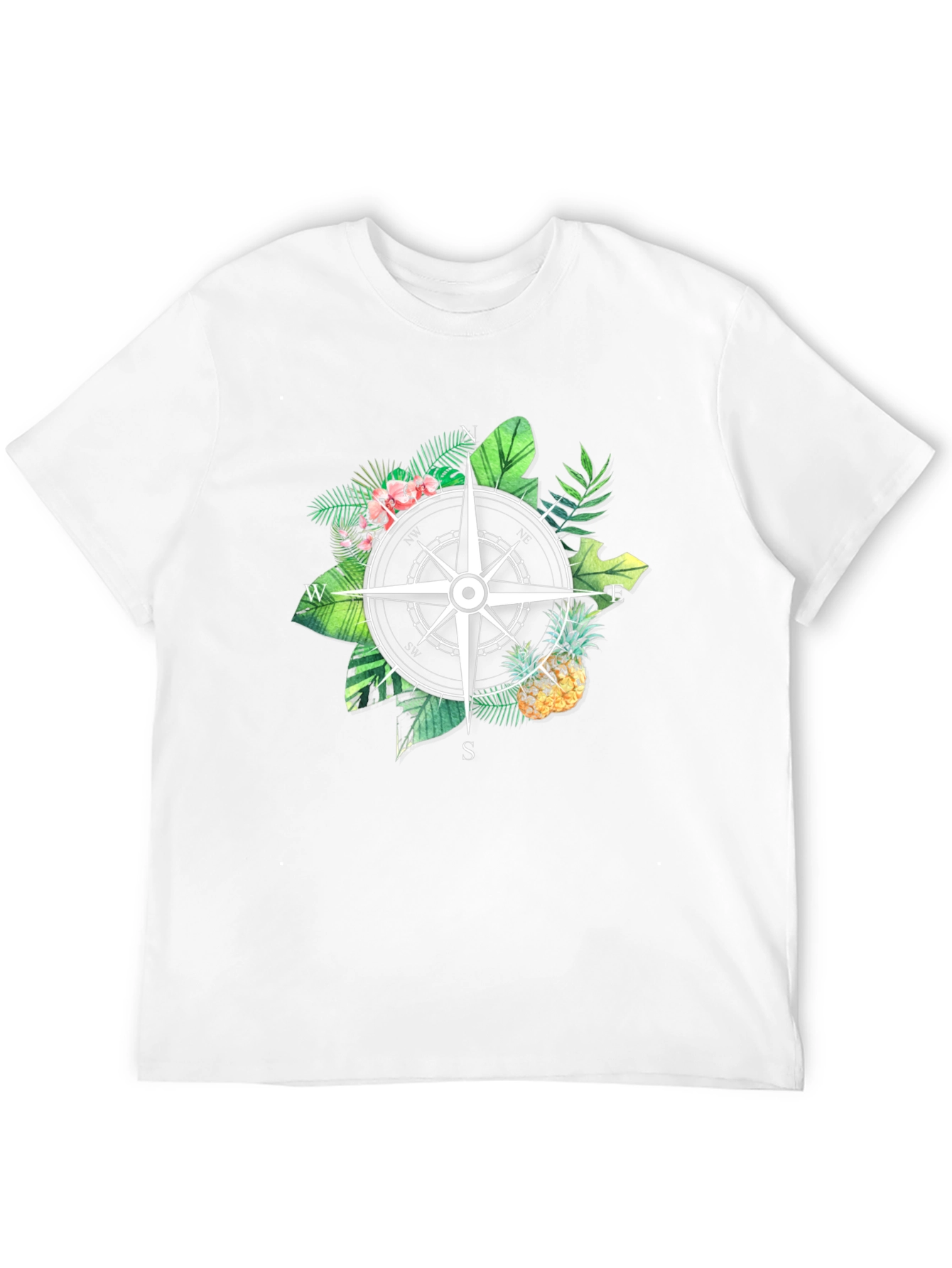 Tropical Compass Black T-Shirt
