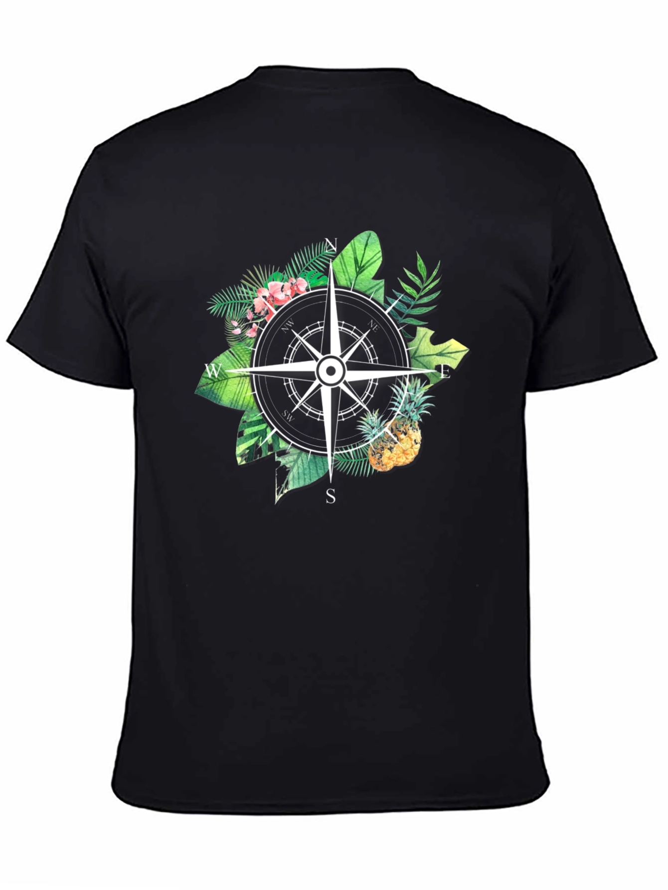 Tropical Compass Black T-Shirt