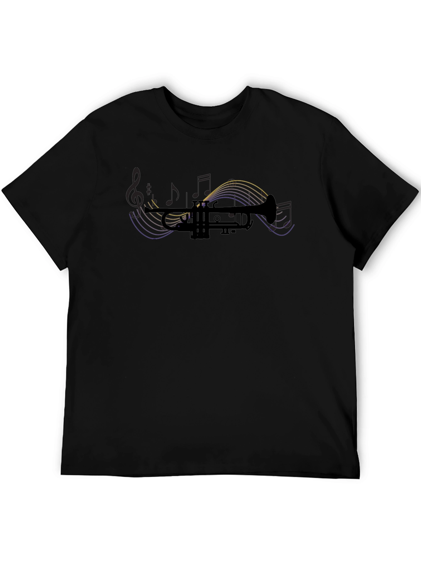 Musical Trumpet Graphic Tee - Black